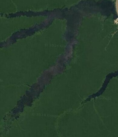 Imagem de satélite do Lago de Coari em condição normal