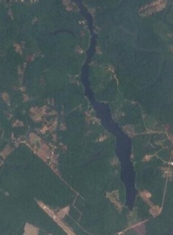 Imagem de satélite do Lago de Serpa na seca de 27/10/2023